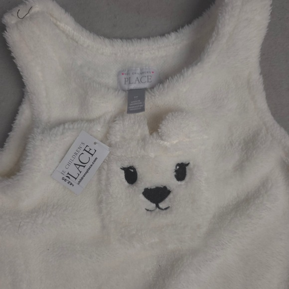 The Children's Place Girls Sleeveless Polar Bear Faux Fur Dress Size 3T NWT - Picture 3 of 8
